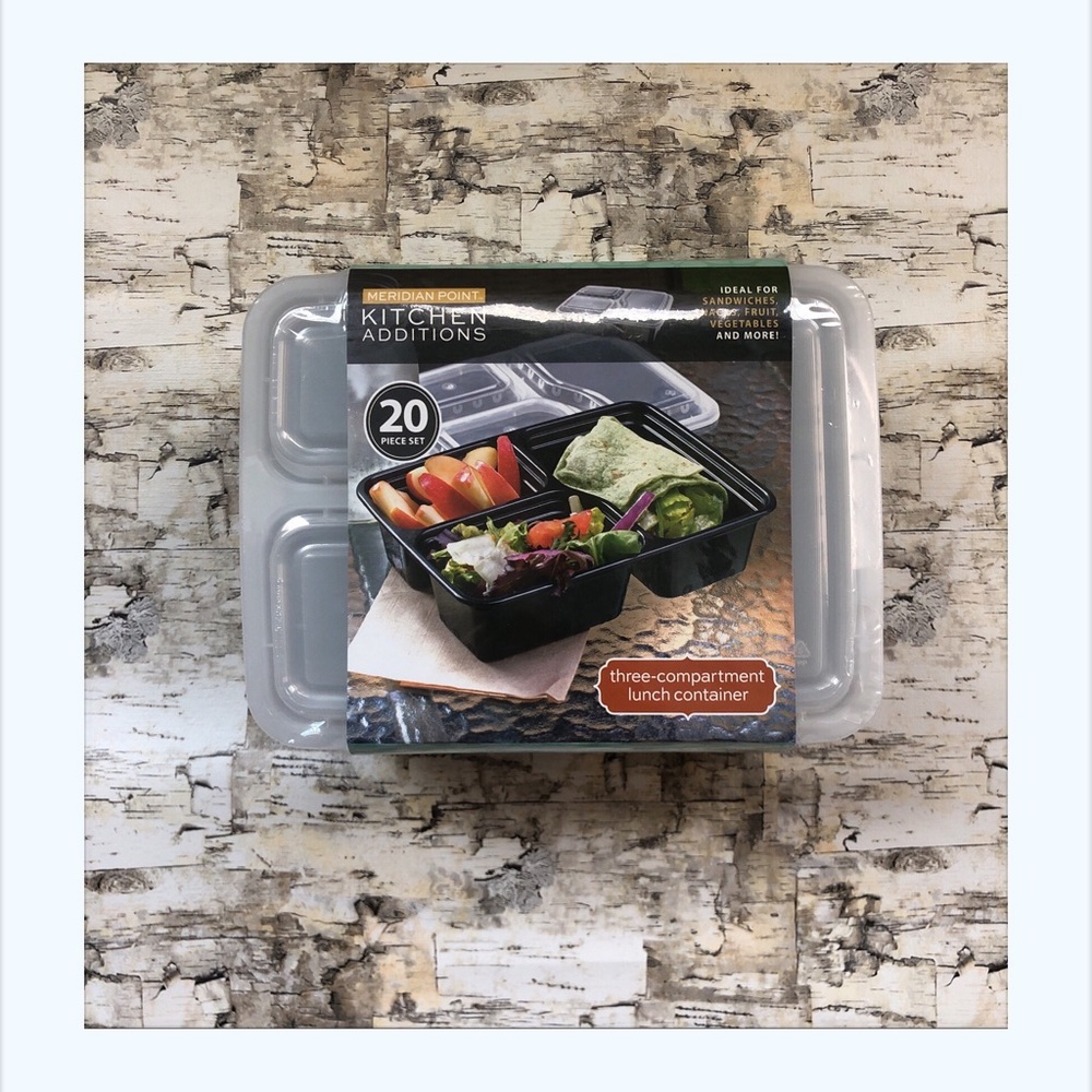 10 meal prep lunch containers with 3-compartment